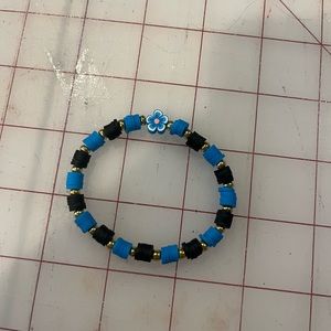 Blue and black flower bracelet
